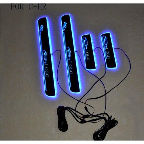 Acrylic daynamic animation scuff pedal door sill threshold for C-HR CHR chr 2016-2020 chr car accosessories