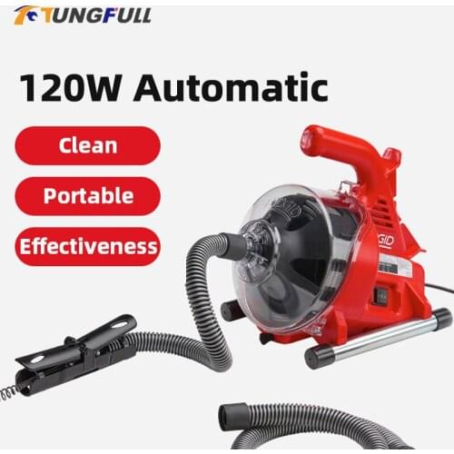 120W Electric Toilet Dredge Pipe Machine 19-28MM Pipe Cleaning Machine Toilet Kitchen Clogging Artifact Tool Dredger Cleaner
