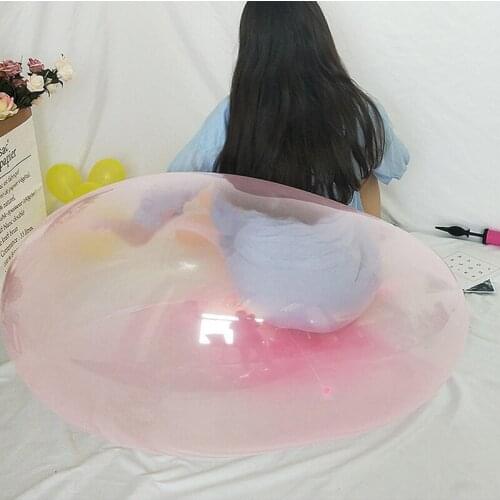 Large Size 110cm Bubble Balls Soft Squishys Air Water Filled Balloons Blow Up for Kids Summer Outdoor Games Adult Balloon Toys