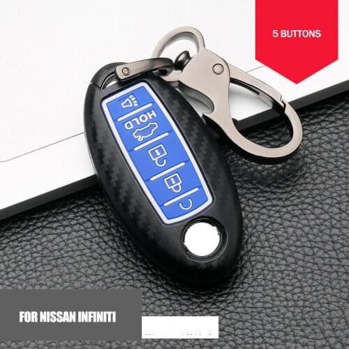 5 Button Carbon Fiber ABS Car Key Fob Case for Nissan Rouge Pathfinder Maxima Altima SENTRA for Infiniti Q50 Q60 Accessories