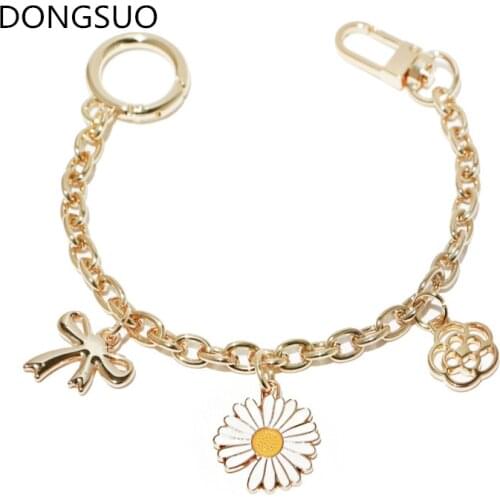 Designer chain strap with flower gold metal chain ornament for handbag bag Accessories Hardware high quality