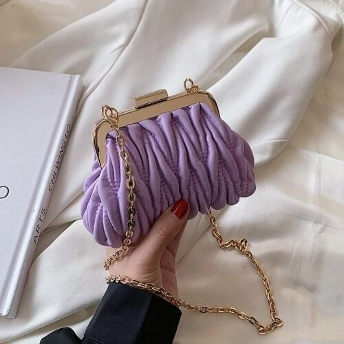 Mini Clamp Design PU Leather Crossbody Bags For Women 2021 Simple Ladies Trend Travel Chain Shoulder Handbags Designer