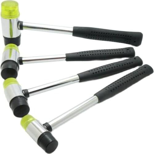1 Pcs 30 MM Double Face Soft Tap Steel Pipe Handle Rubber Installation Hammer Interchangeable Head Nylon Leather Furniture