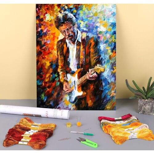 Eric Clapton Blues Pre-Printed 11CT Cross Stitch DIY Embroidery Patterns DMC Threads Knitting Painting Craft Sewing Home Gift