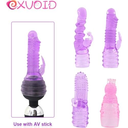 EXVOID Head Covers Vibrator Cap AV Rod Head Cap Adult Products Magic Wand Attachment Dildo G Spot Massager Tongue Vibrators