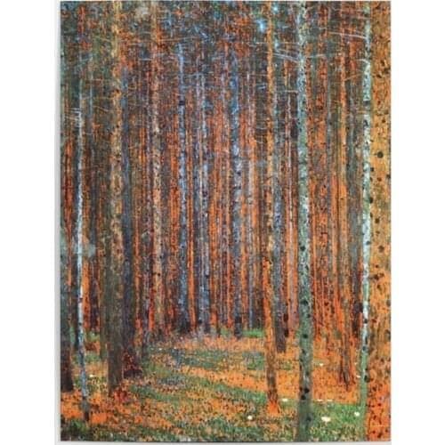 Prints Posters Home Tannenwald Decorative Canvas Gustav Klimt Painting Wall Forest Art Modern Bedroom Modular Pictures No Framed