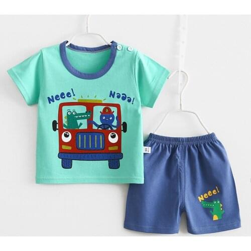 Summer Girl Sets Cartoon Giraffe Pyjamas Kids Pajamas Short Sleeve Baby Sleepwear Childrens Clothing Toddler Pijamas Homewear