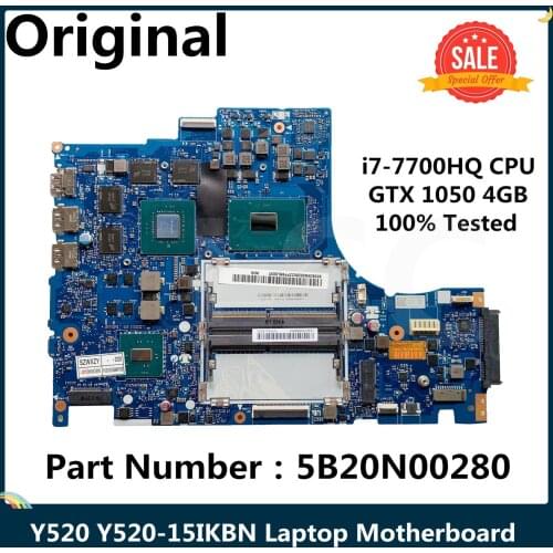 LSC For Lenovo Legion Y520 Y520-15IKBN Laptop Motherboard 5B20N00280 I7-7700HQ CPU GTX 1050 4GB NM-B191