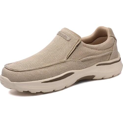 2021 Mens Canvas Shoes Man Business Casual Shoes Comfortable Thick Bottom Loafers Driving Big Size Mens Shoes