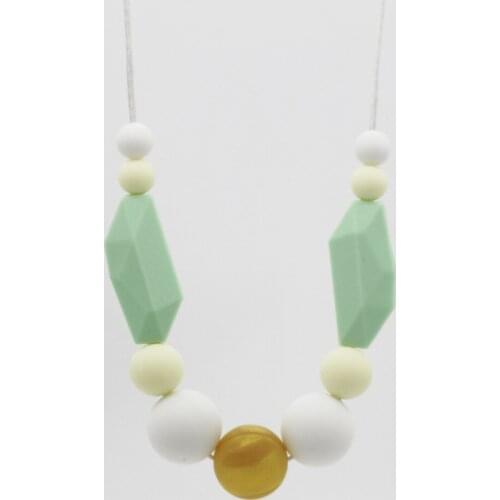 New Gem Stone Silicone teething necklace with 20mm beads for Mommy