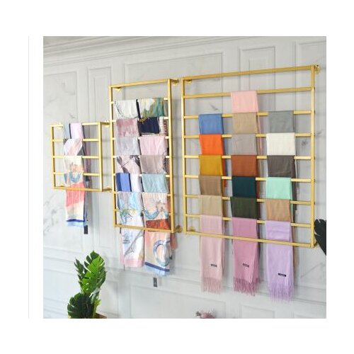Scarf shelf silk scarf display shelf wall clothing store hanging shawl cloth towel display display storage shelf