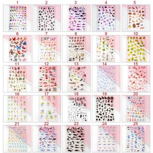 5pc Translucent Floral Animal Resin Epoxy Crafts Filler Sticker UV Resin Mold Fish Butterfly leaves Jewelry Making Filing