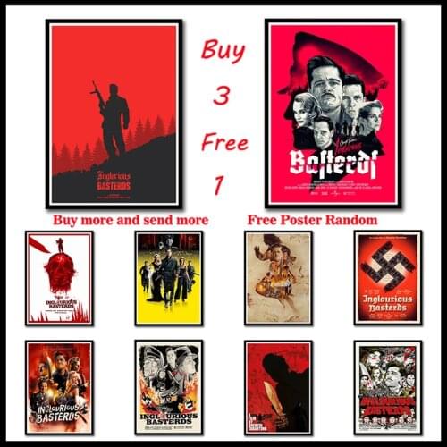 Inglourious Basterds Quentin Tarantino Classic Film Series White Coated Paper Posters Bar Decor Painting Wall Sticker Frameless