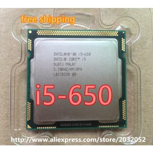 Intel Core i5-650 Processor i5 650 3.2 GHz 4MB Cache Socket LGA1156 32nm 73W Desktop CPU free shipping