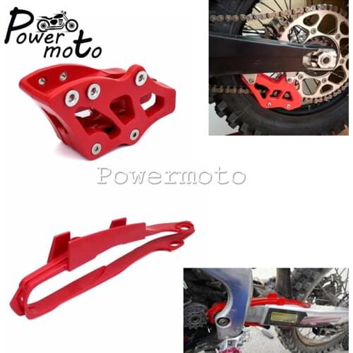 Motorcycle Red Chain Guide Guard Protector And Swingarm Chain Slider Guard For Honda CR CRF 125 250 450 R X 00-07 2005-2007