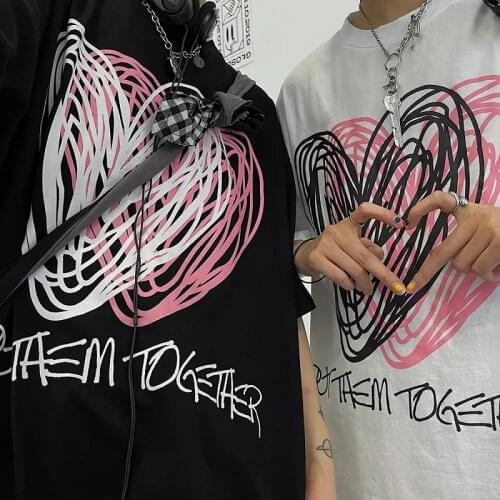 Shirts y2k cotton short-sleeved oversized T-shirt for women crop top female men Korean style loose couple blouse clothes t shirt