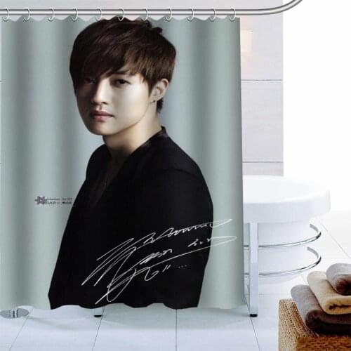 KPOP Kim Hyun Joong Shower Curtain Decor Waterproof Polyester Fabric Bath Curtain 180X180cm Eco-friendly Bathroom Curtain 0603