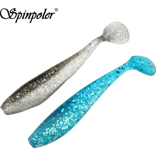 Spinpoler 5pcs Paddle-Tail Silicone Soft Bait 9cm/4.5g Wobbler Fishing Swimbaits Plastic Lure Isca Artificial Carp Lure Tackle