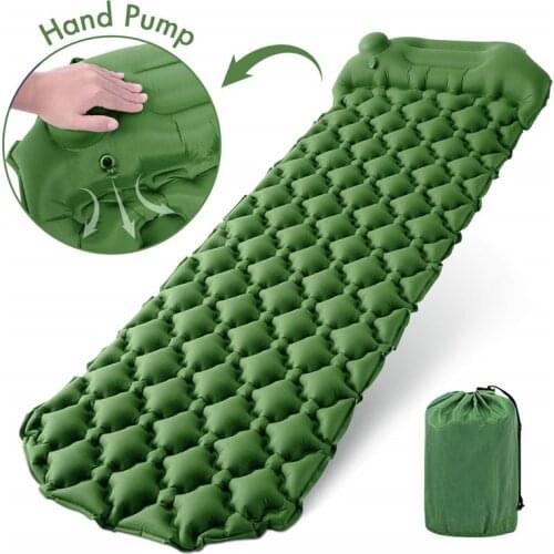 Ultralight Camping Sleeping Pad with Built-in Pump Inflatable Camping Mat with Pillow for Outdoor Backpacking, Traveling, Hiking