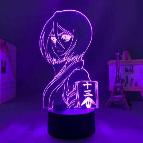 Anime Bleach Rukia Kuchiki Led Night Light for Kids Bedroom Decoration Nightlight Birthday Gift Manga Bleach Led Lamp Bedside