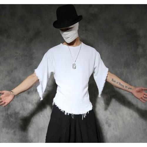 Spring summer vintage chinese style ramie t shirt men t-shirt male personality retro half sleeve round collar tshirt men white
