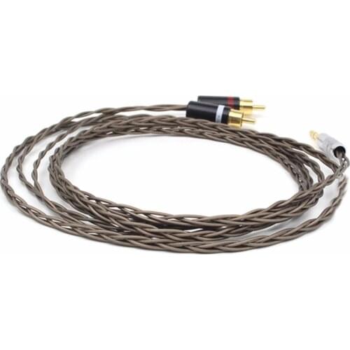 High Quality Audiocrast HIFI 3.5mm Stereo to 2 RCA Male Cable Nordost Odin Siver Plated 3.5mm to Double RCA Male Audio Aux Cable