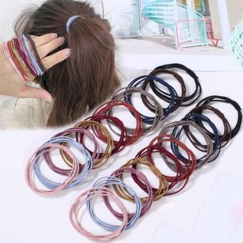 10pcs Women Girls Simple Basic Elastic Hair Bands Ties Scrunchie Ponytail Holder Rubber Bands Fashion Headband Hair Accessories