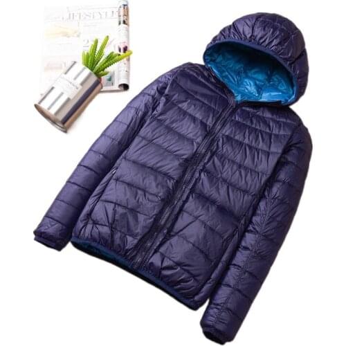 Women Ultra Light Down Jacket Double Side Reversible Jackets Plus Size 4XL Feather Jacket Women With Carry Bag Travel