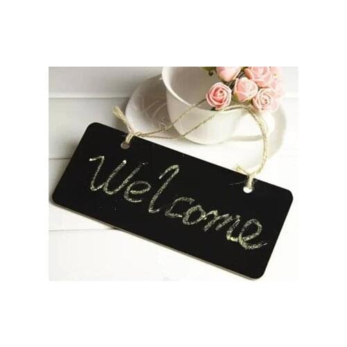 1pc Mini Wall-Mount Blackboard Rectangular Small Wood Chalkboard Hanging Note Decorations 18x9cm