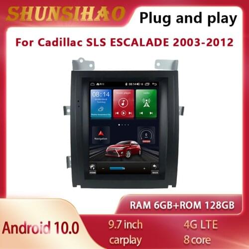 Ouchuangbo tesla Style car radio GPS navi for Cadillac SLS ESCALADE 2003-2012 multimedia CarPlay autoradio 128GB Android 10