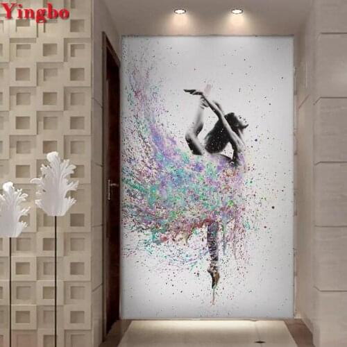 Large DIY Diamond Painting Abstract Ballet Girl 5D Cross Stitch Full Drill Round Embroidery Mosaic Hobbies Art Crafts Home Decor