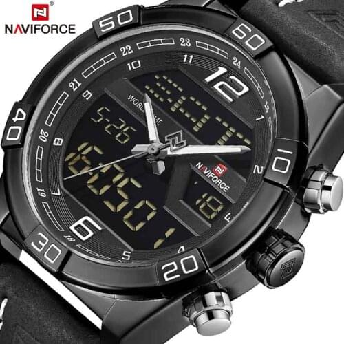 Top Brand NAVIFORCE Luxury Men’s Watches Waterproof Dual Time Military Sport Quartz Analog Led Digital Luminous Male Wristwatch
