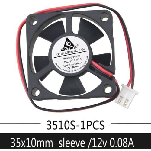 Gdstime 3510 sleeve 12V 2Pin 35mm 35x35x10mm Small Electric Motor DC Computer Laptop Cooling Cooler axial Fan