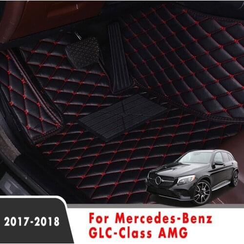 For Mercedes-Benz GLC-Class AMG 2018 2017 Car Floor Mats Auto Interiors Accessories Custom Leather Front And Rear Side Foot Rugs