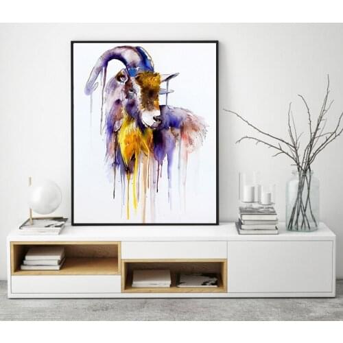 Colorful lion elephant sheep cock oil painting DIY painting digital art painting digital family Hotel decorative painting
