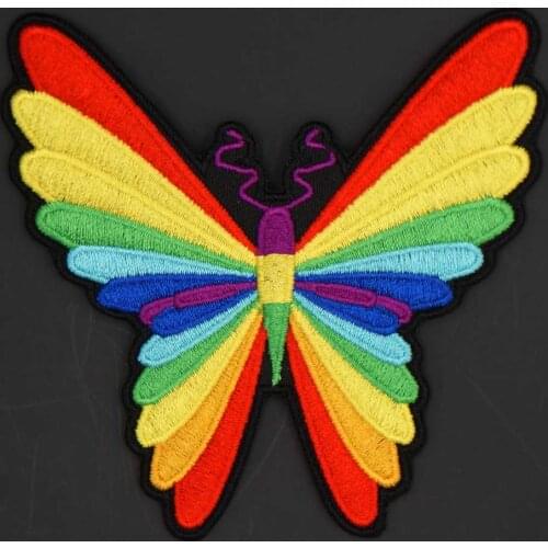 Samll Colored Butterfly Embroidery Patch Sticker Badge For Clothing Hat Bags Iron on Backing