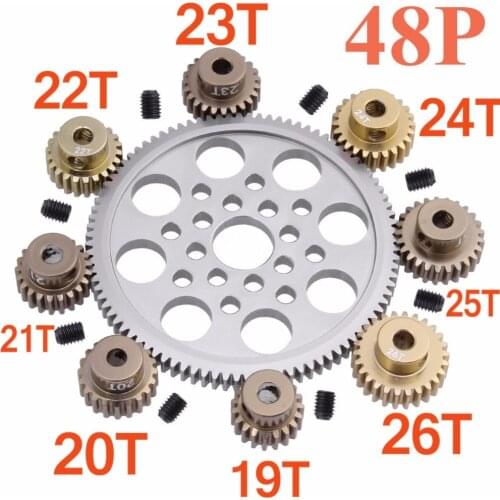 Metal 48P Spur Gear 92T 85T 80T Motor Pinion Gears 19T 20T 21T 22T 23T 24T 25T 26T For Sakura D3 XI Zero S 1:10 RC Drift Car