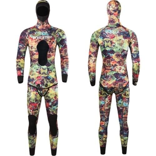 3MM Two Pieces Scuba Men Neoprene Long Sleeve Keep Warm Wetsuits Spearfishing Surfing Split Hunting UnderWater Swim Diving Suit