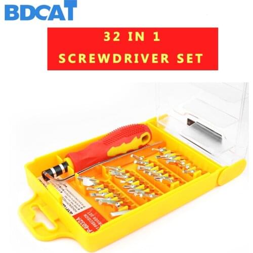BDCAT 32 in 1Multifunctional Screwdriver Set Changerable Precision Screwdriver Bits Cellphone Manual Repair Hand Tools Kit