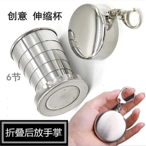 Outdoor Cup Stainless Steel Portable Travel Cup Telescopic Folding Cup Folding Cup With Key Ring