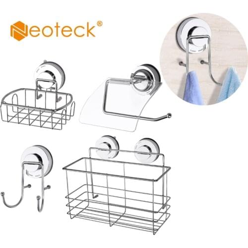 Neoteck 4 Pack Stainless Steel Hook For Suction Cup Hook / Soap Dish / Storage Bag Kitchen Storage Basket Bathroom Shampoo