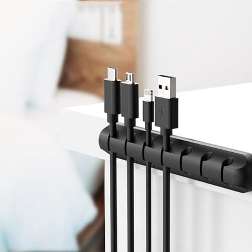 Office USB Cable Holder Household Mouse Headphone Wire Clamp Retainer Silicone Storage Organizer Cable Desktop Holders