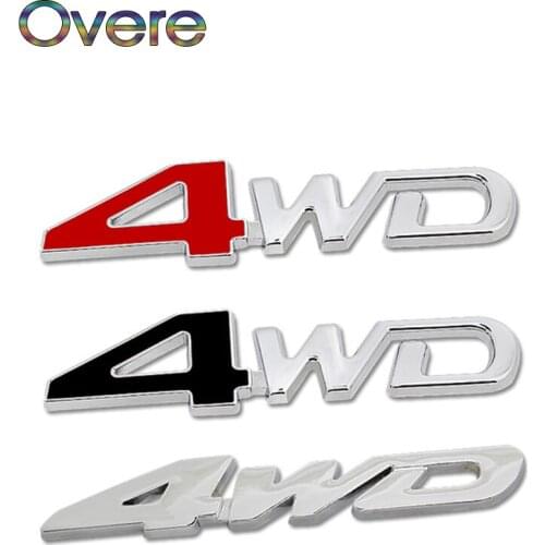 Overe 1PC Auto Car 3D Metal Sticker 4WD 4X4 For Seat Leon Ibiza Skoda Rapid Fabia Octavia Yeti Audi A3 A4 B8 B6 B7 A6 C5 C6 A5