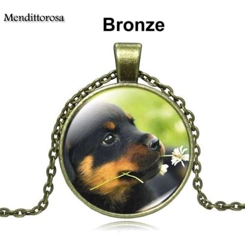 Mendittorosa Pet Dogs Labrador Bulldog Poodle Brand Jewelry Necklace Glass Dome For Child
