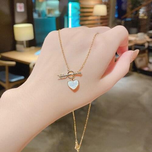 Simple Elegant Arrow Heart Pendant Necklace For Women 2021 New Classic Romantic Sweet Female Cute Jewelry Accessories Good Gift
