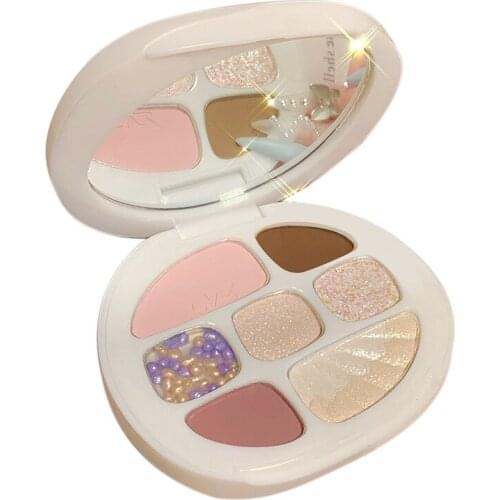 Shell Amber Eight-color Eye Shadow Plate Matte Pearl Fine Flash Repair Eye Shadow Blush One Plate Not Easy to Fly Powder