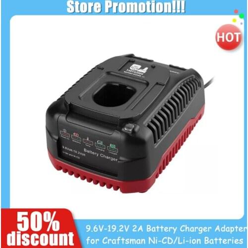 Sale in Stock 9.6V-19.2V 2A Smart Battery Charger Adapter for Craftsman Ni-CD/Li-ion Batteries US EU UK AU Plug