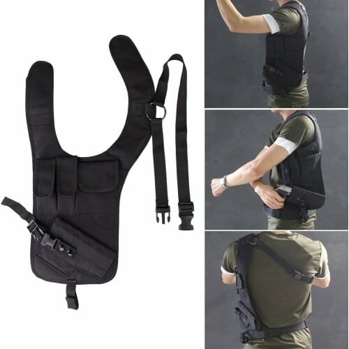 Deluxe Outdoor Tactical Hiking Hidden Underarm Shoulder Holster Single Shoulder Bag with Additional Pouch for Hunting Accessory