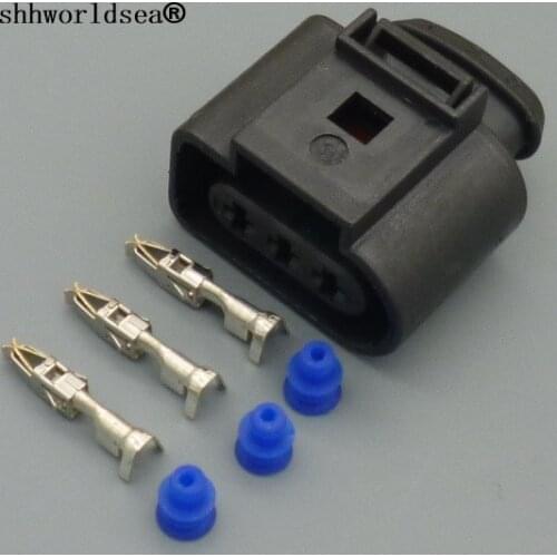 Shhworldsea 1sets 3 pin for VW auto waterproof connector 1J0973723 car 3.5 series sensor connectors plug 1J0 973 723
