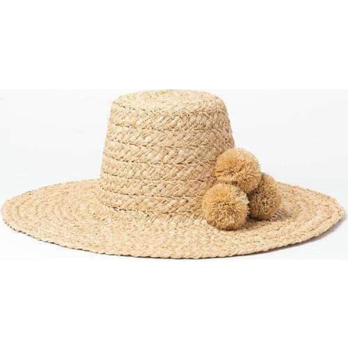 Women Spring Summer Vintage Raffia Handmade High-top Flat Top Sun Hats Outdoor Beach Wide Brim Top Hat Modis Sitka Fedora